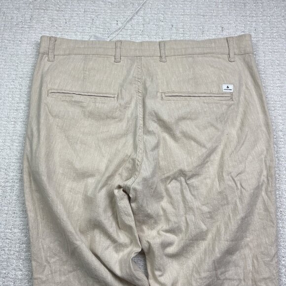 Jack & Jones Pants Mens 34 / 32 Sand Beige Linen Blend Slim Fit Marco Straight - Picture 12 of 13